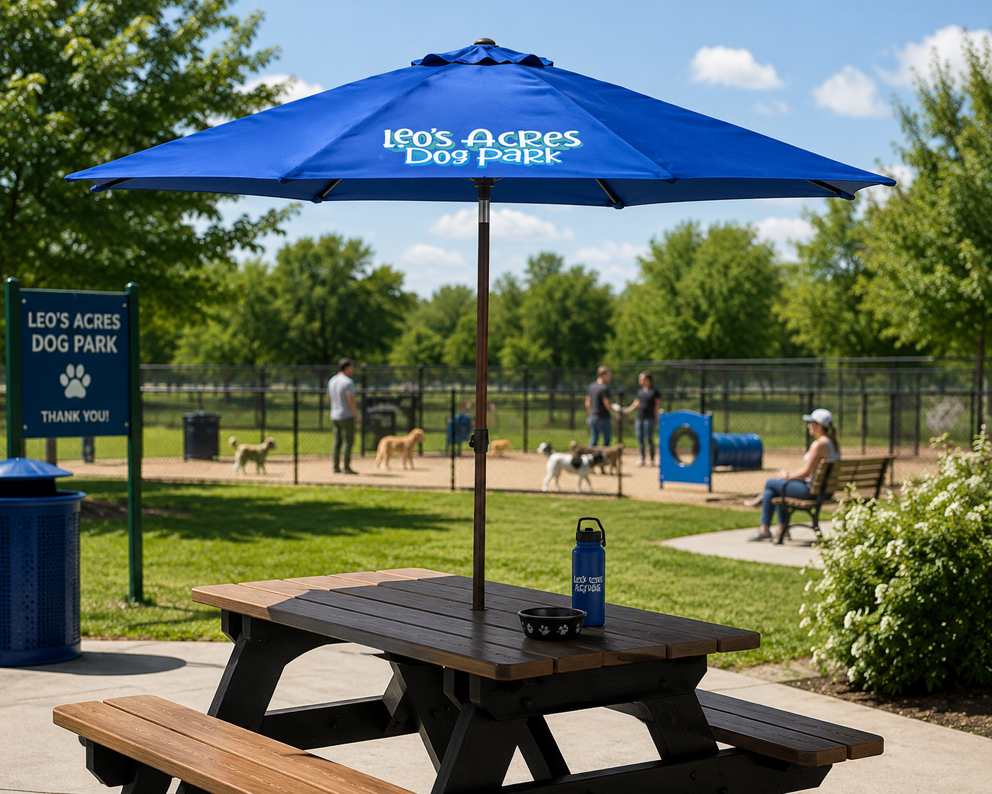 9' Wood Look Tilting Market Umbrella Kit