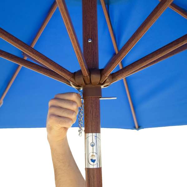 9' Wood Look Tilting Market Umbrella Kit