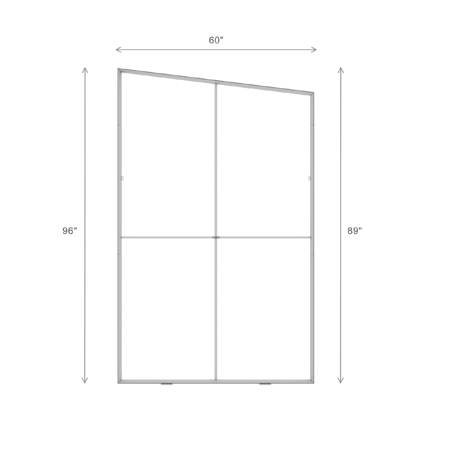 Line drawing of an irregular rectangular frame, 96