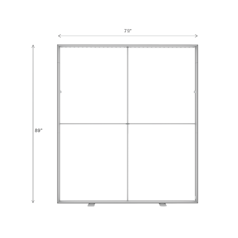 The 20ft BrightLine JNNJ Kit by Affordable Exhibit Displays is a square frame, 79