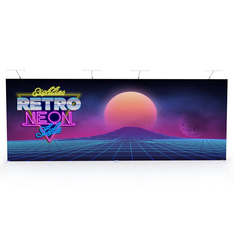 Star Fabric Popup Display 20Ft Straight w/ Oxford Carry Bags