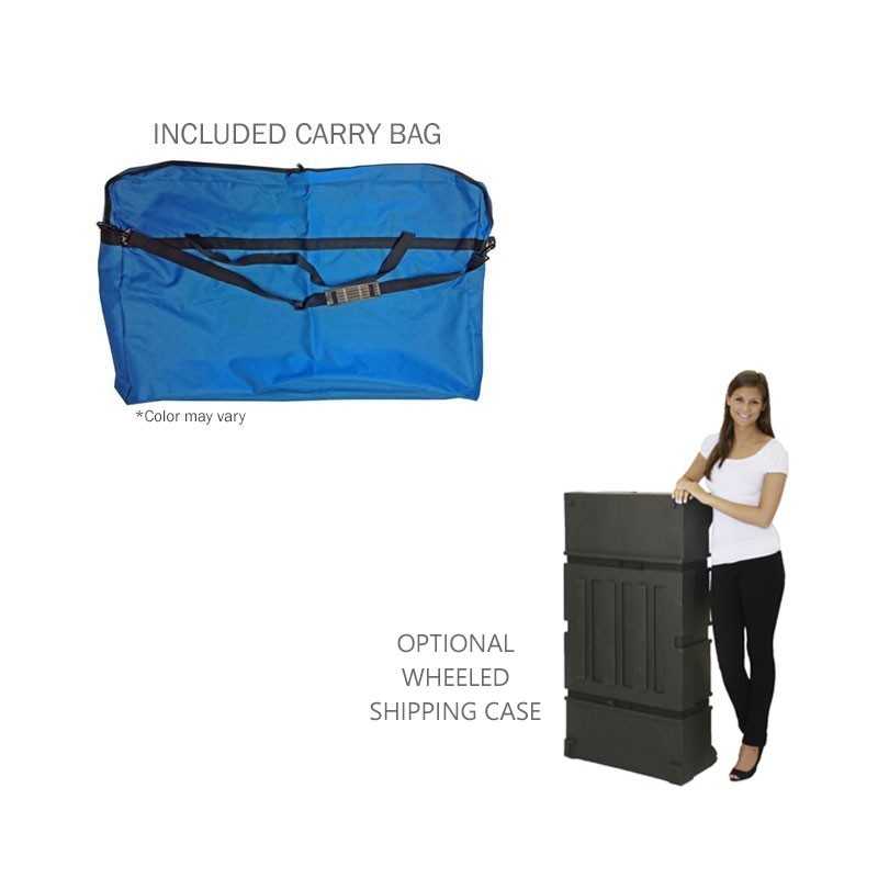 Table top display accessories carry bag and case.