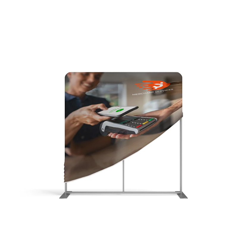 A photo of a tension fabric 6 ft display.