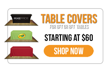 Trade Show Displays - Everyday Savings - Imprinted Table Throw Covers - Throw Covers - Stretch Fabric Cover