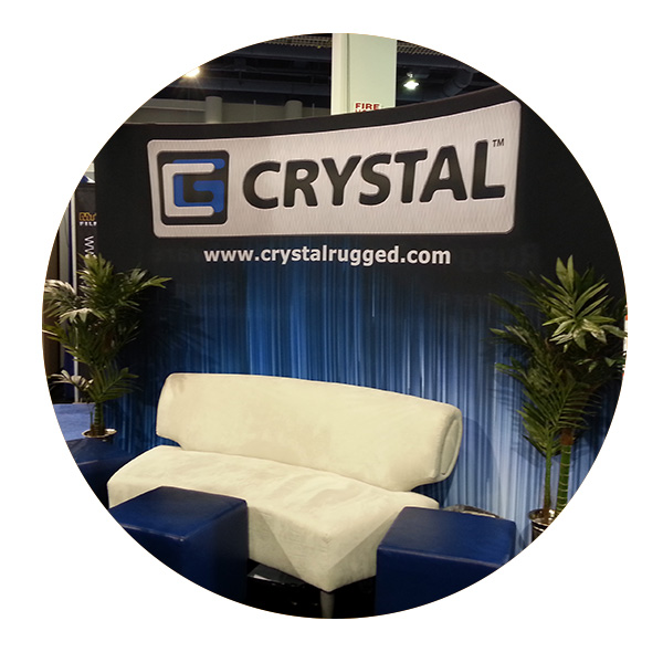 Tension fabric display for Crystal Group by AffordableDisplays.com