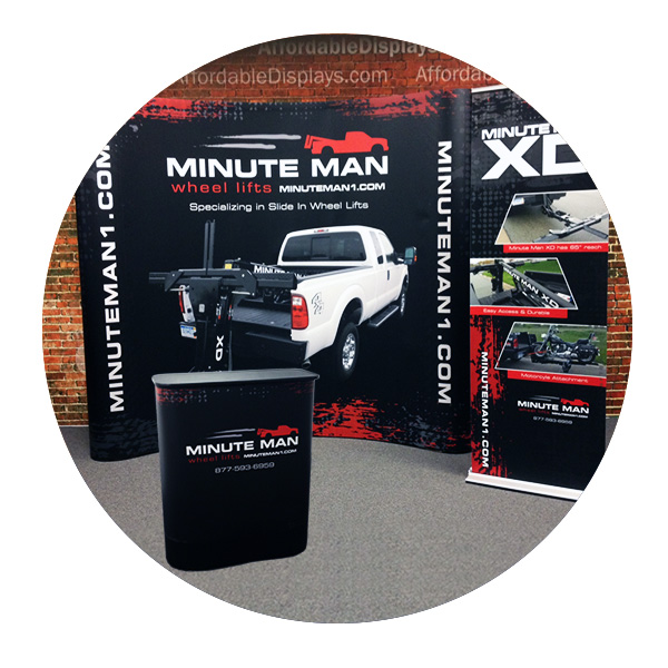 8ft pop up display with banner stand by Affordabledisplays.com