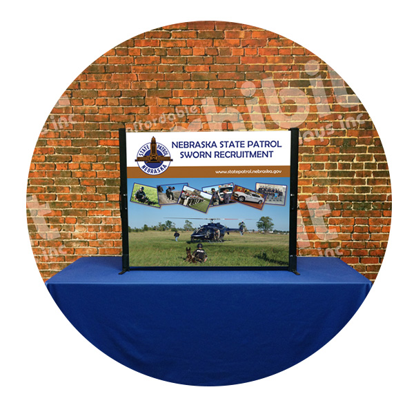 Nebraska State Patrol table top banner stand by Affordable Displays