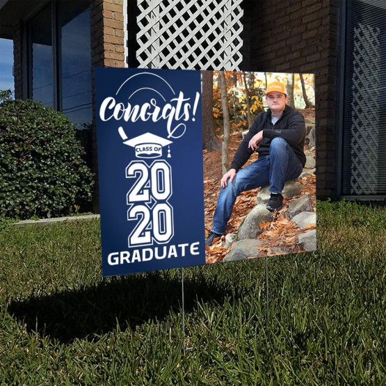 Choose Size 12 Yard Sign Company Custom photo sign for Graduation or birthday Yard Sign Yard Card Sign With 8 Metal Stake 