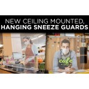 36”w x 36”h Ceiling Mounted Sneeze Guard