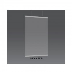 24”w x 36”h Ceiling Mounted Sneeze Guard