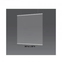36”w x 36”h Ceiling Mounted Sneeze Guard