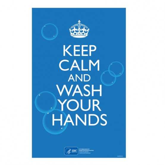 Keep Calm Wash Your Hands 11" x 17" Metal Sign