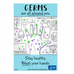 Stay Healthy, Wash Your Hands 11" X 17" Metal Sign