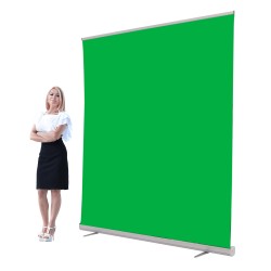Jumbo 72" wide Retracting Green Screen Banner Stand