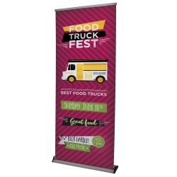 Superb 33.5" wide Retracting Banner Stand