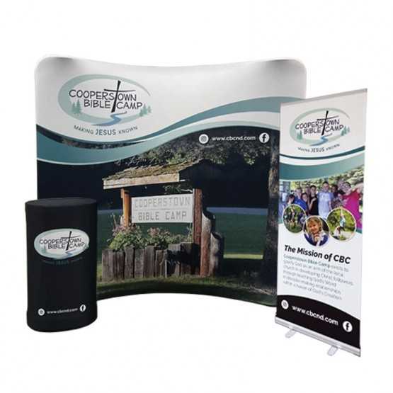 20ft custom trade show display booth kits with counter light roll up banner