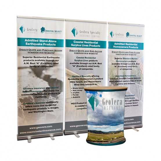 20ft custom trade show display booth kits with counter light roll up banner