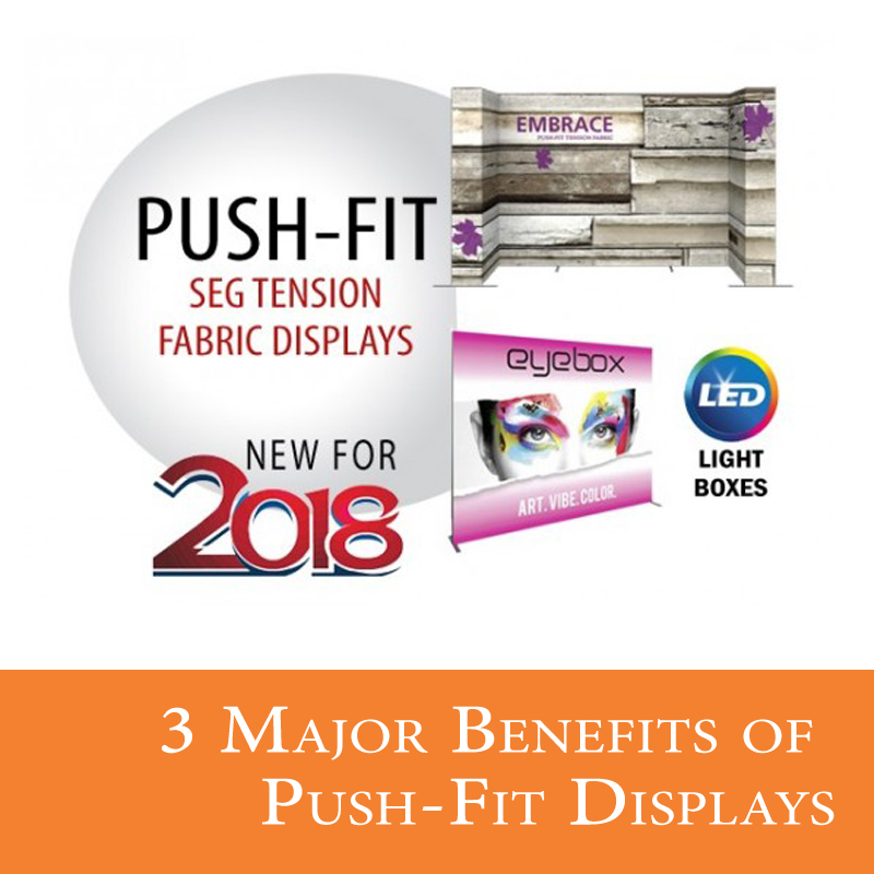 New for 2018 - Push-fit tension fabric displays