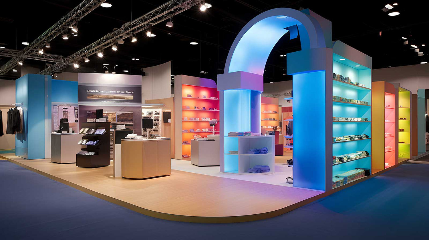 trade show display showcasing products