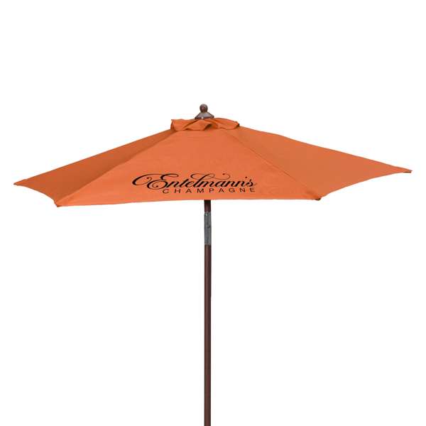 7' Wood Look Tilting Market Umbrella Kit