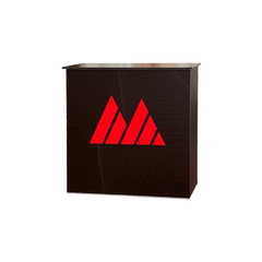 Embrace backlit illuminating counter and podium for trade show and events