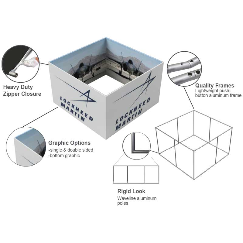 10ft Waveline Media Square Hanging Sign