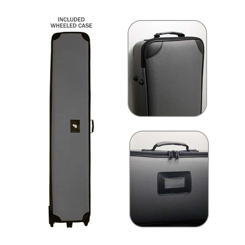 a photo of a wheeled case on a white background. 