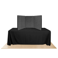 Promoter backlit table top display with gray color  on white background. 