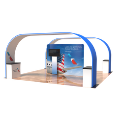 a waveline trade show display for American Airlines 