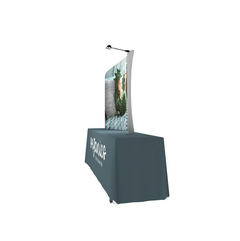 The right side angle of the 6ft tension fabric table top display. 