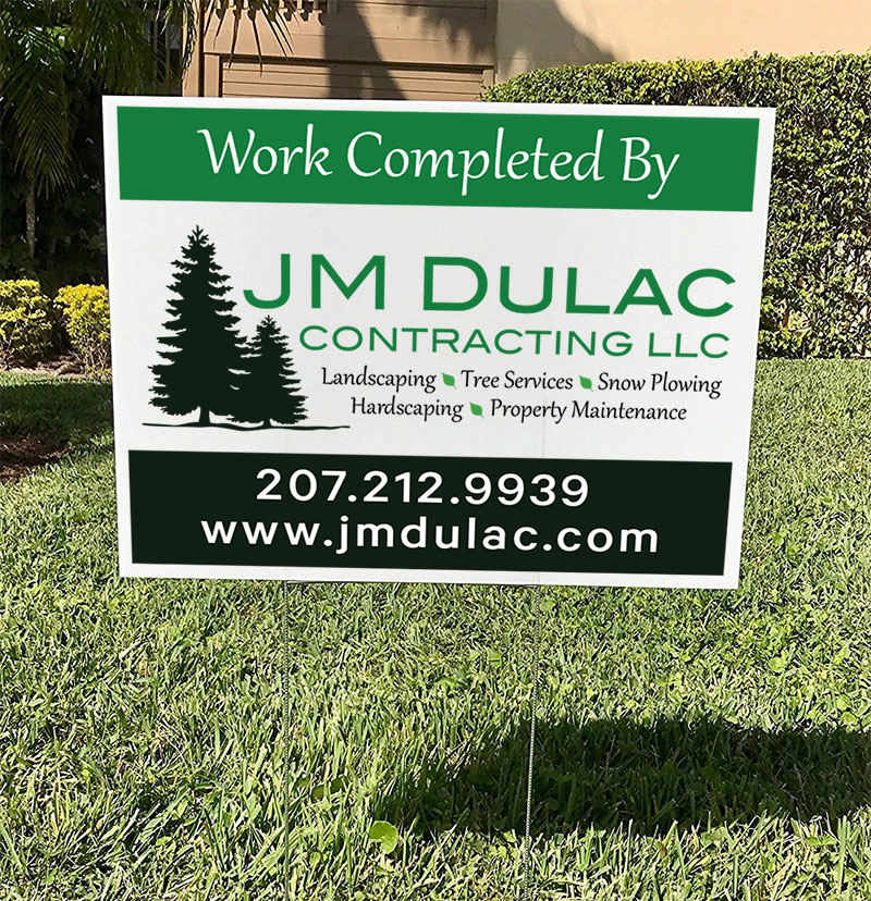 Ground stake yard signs - job site signs - 18x24 corrugated plastic