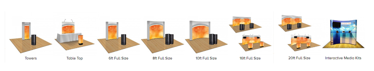 1UP Pop-Up Displays - Table Top, 6ft, 8ft, 10ft, 16ft, 20ft