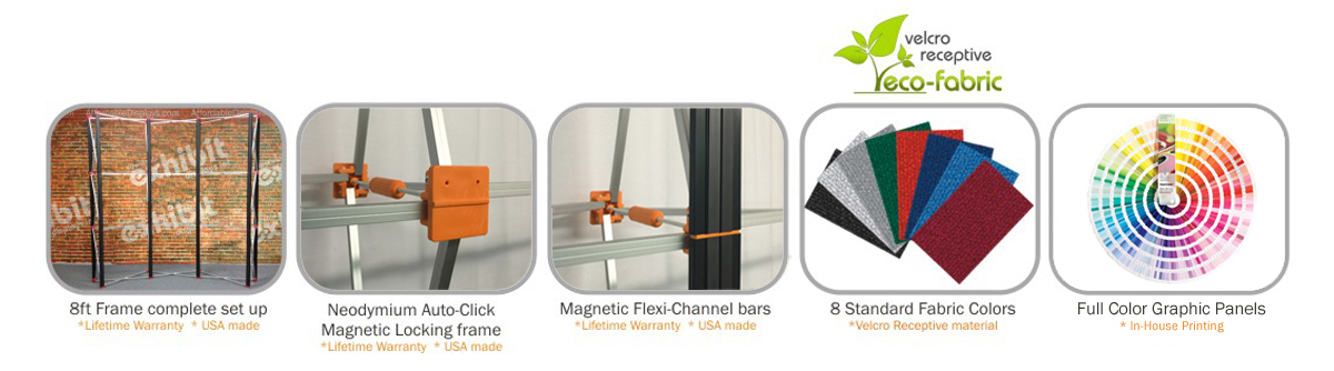 1UP Pop-Up Trade Show Displays - Frame & Magnetic Lovking System