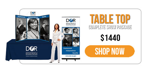 Trade Show Displays - Everyday Savings - Specials - 3-panel Table Top Display Package