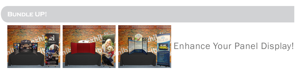 Promoter & AcademyPro panel displays - Add banner stand or custom printed table cover!