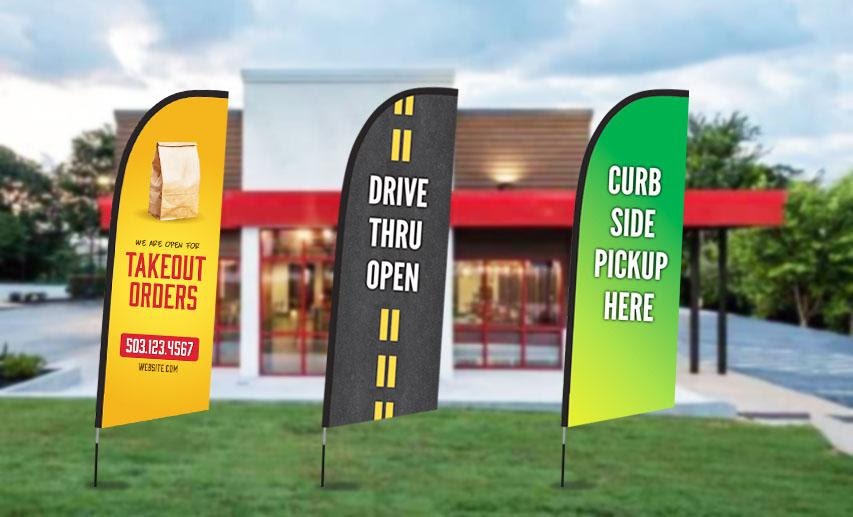 WE ARE OPEN FOR TAKEOUT CUSTOM PHONE NUMBER Advertising Vinyl Banner Flag Sign 