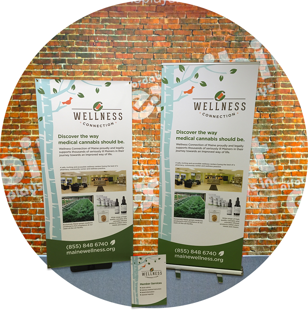Wellness Connection cannabis banner stands for trade shows