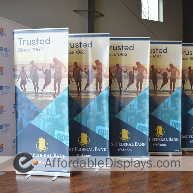 Retracting Banner Stands - First Federal Bank