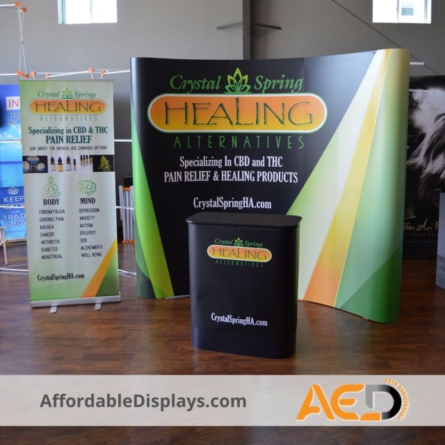 Crystal Spring - 8ft Pop Up Display + Banner Stand 